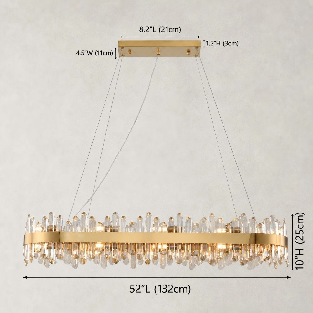 Stello Crystal Strip Oval Chandelier 52"W