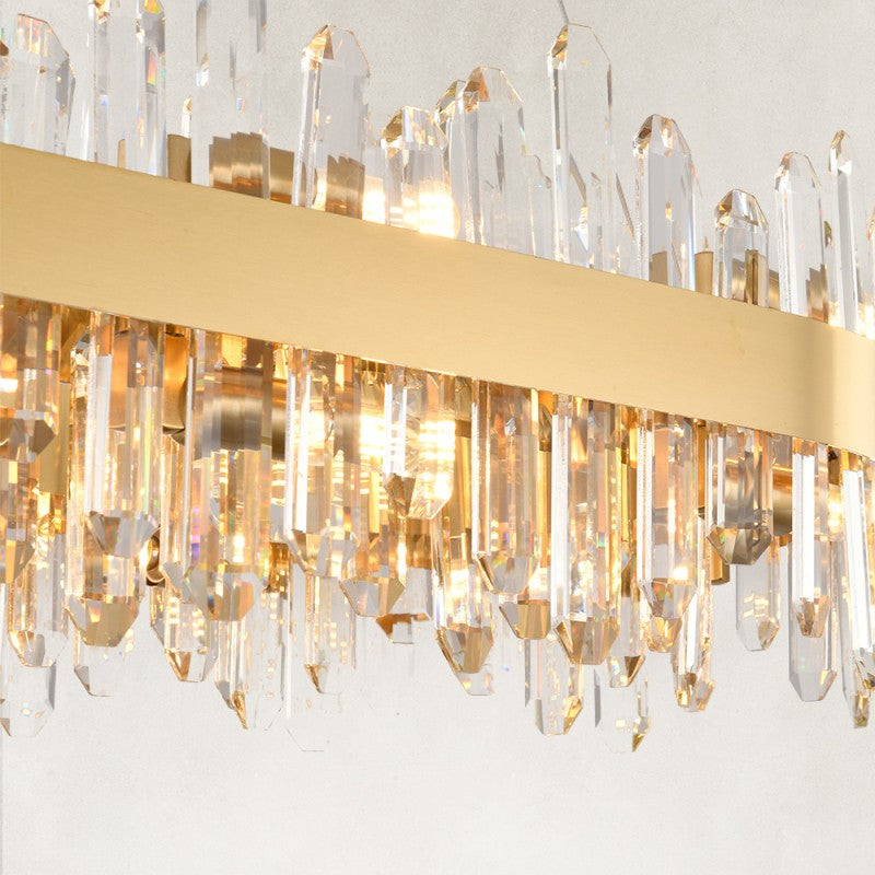 Stello Crystal Strip Oval Chandelier 36"W