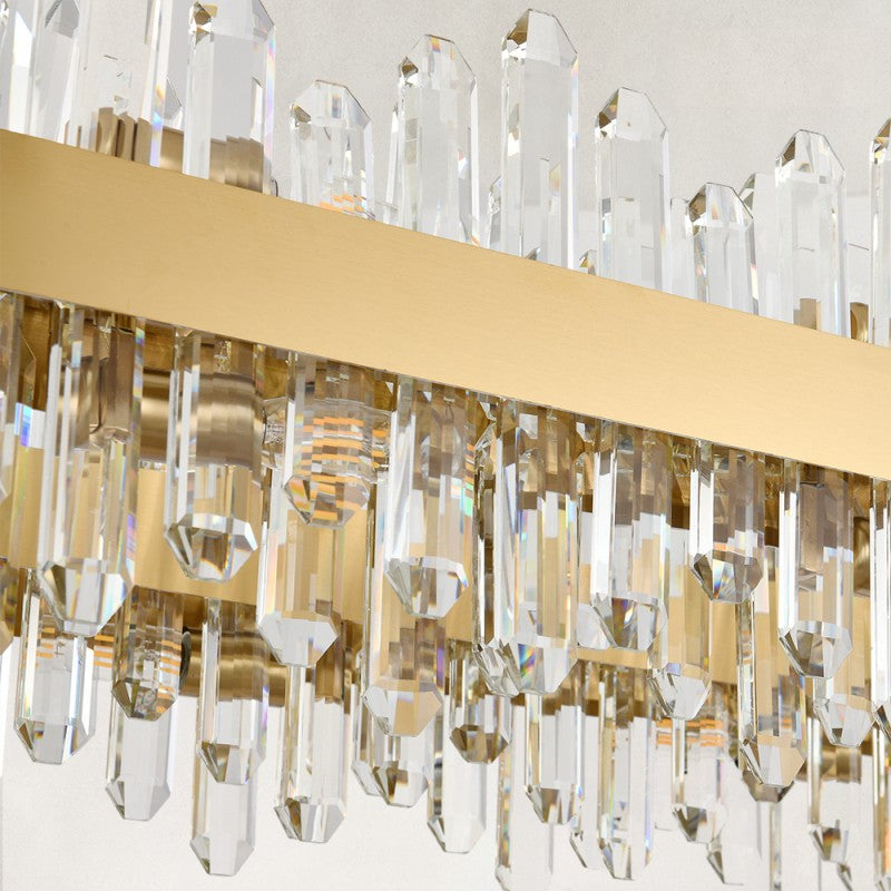 Stello Crystal Strip Oval Chandelier 36"W