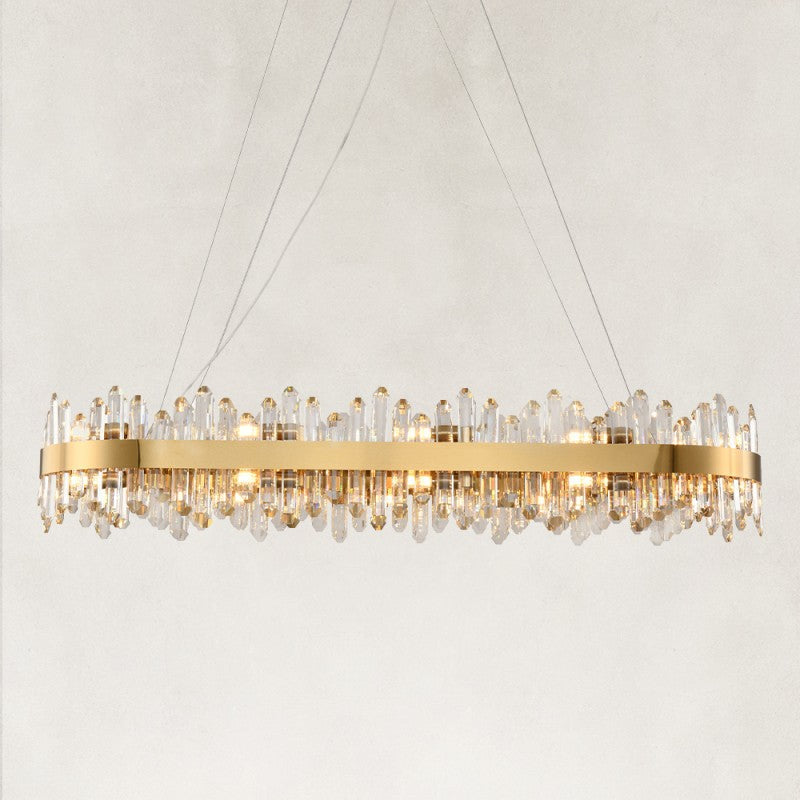 Stello Crystal Strip Oval Chandelier 52"W