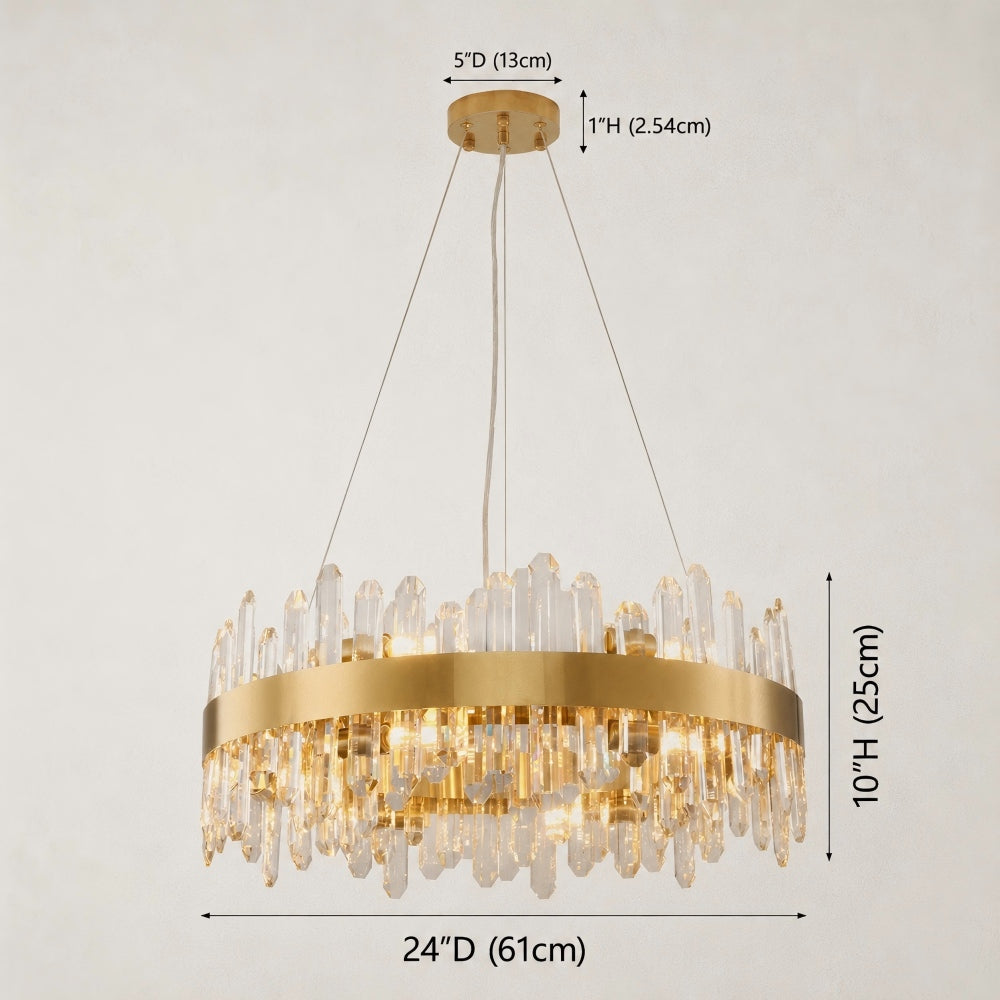 Stello Crystal Strip Round Chandelier 24"D
