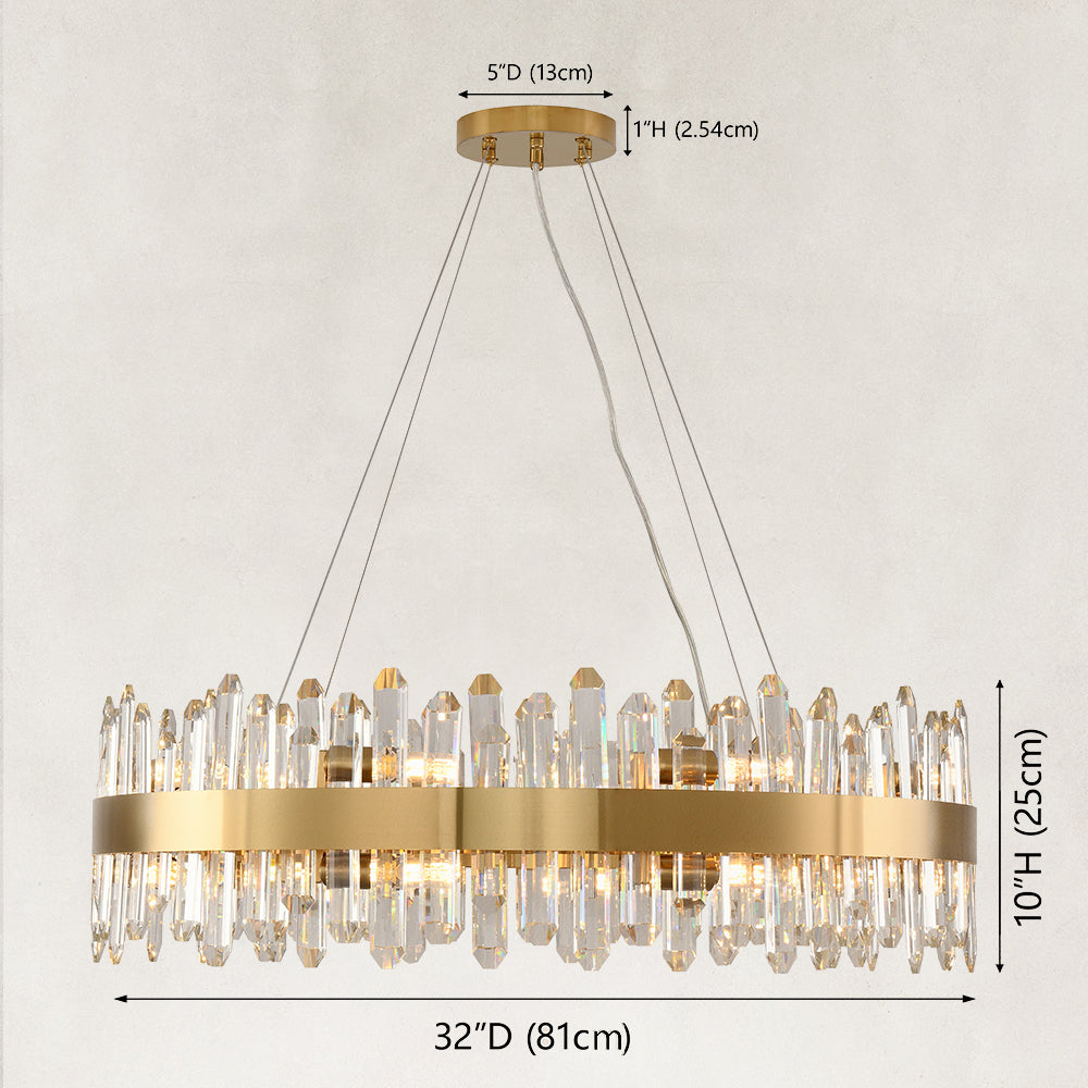 Stello Crystal Strip Round Chandelier 32"D