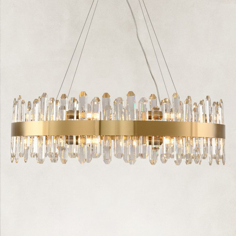 Stello Crystal Strip Round Chandelier 32"D
