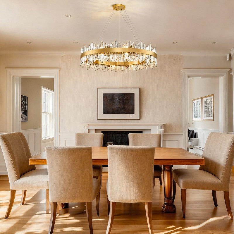 Stello Crystal Strip Round Chandelier 32"D