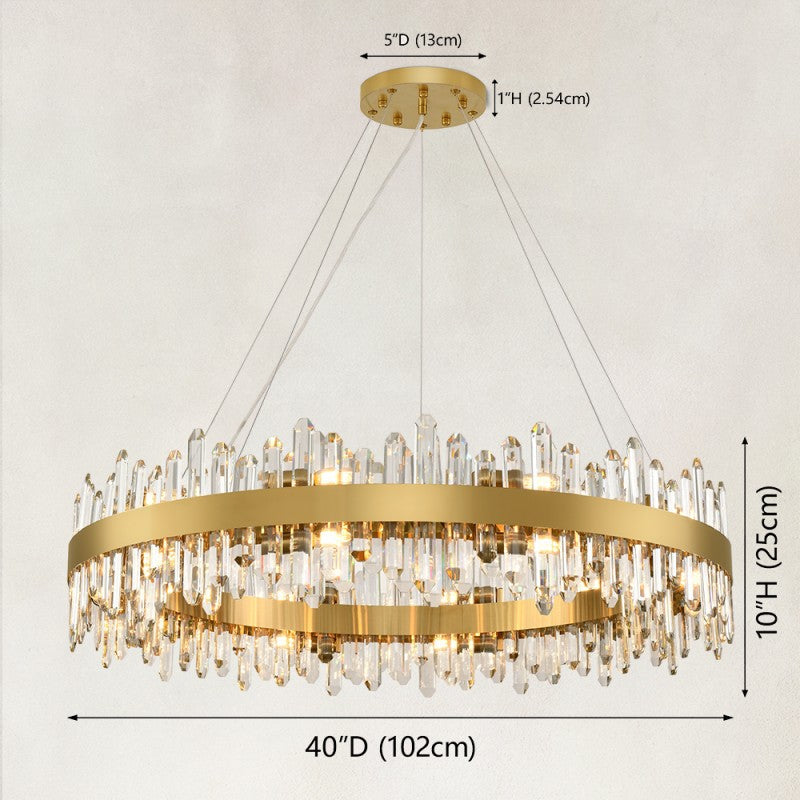 Stello Crystal Strip Round Chandelier 40"D