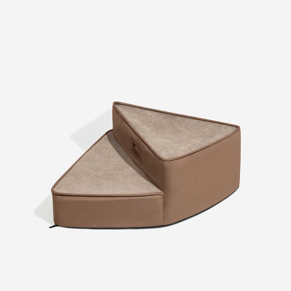 Luxe Water-repellent Faux Leather Removable Spiral Pet Stairs - StepEase