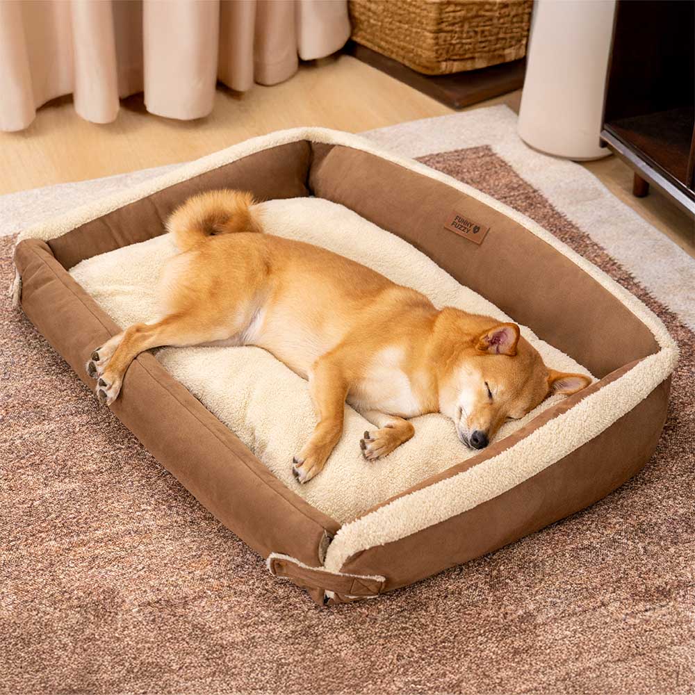 Stylish Expandable Ergonomic Calming Dog Bed - Tranquil Paws