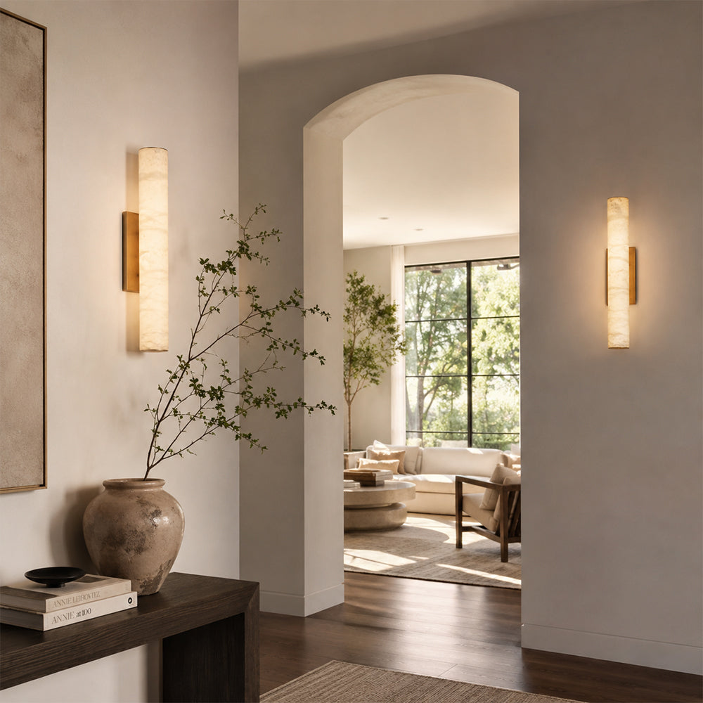 Sylva Palladian Alabaster Wall Sconce 20"H