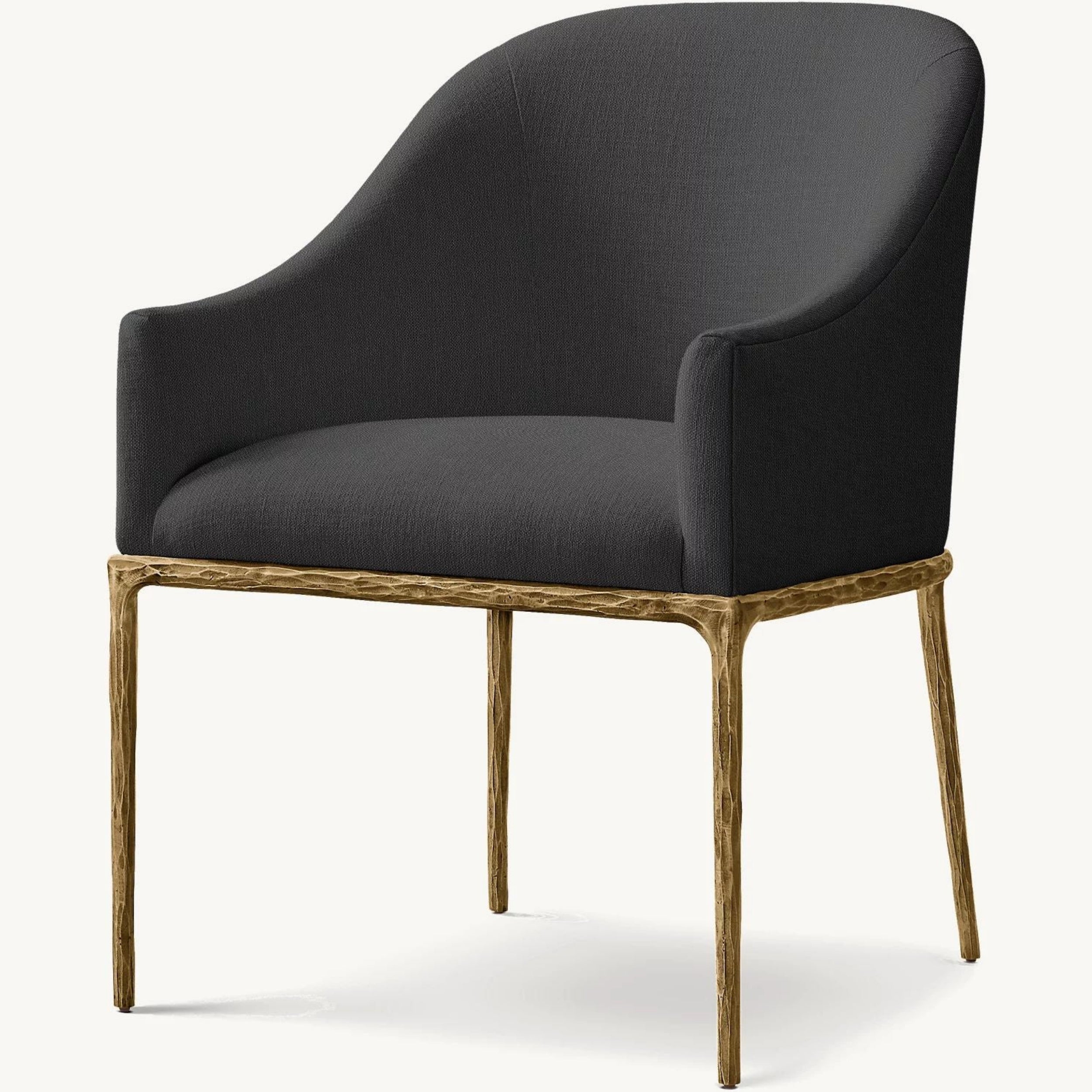 Thadeus Barrelback Slope Fabric Dining Armchair