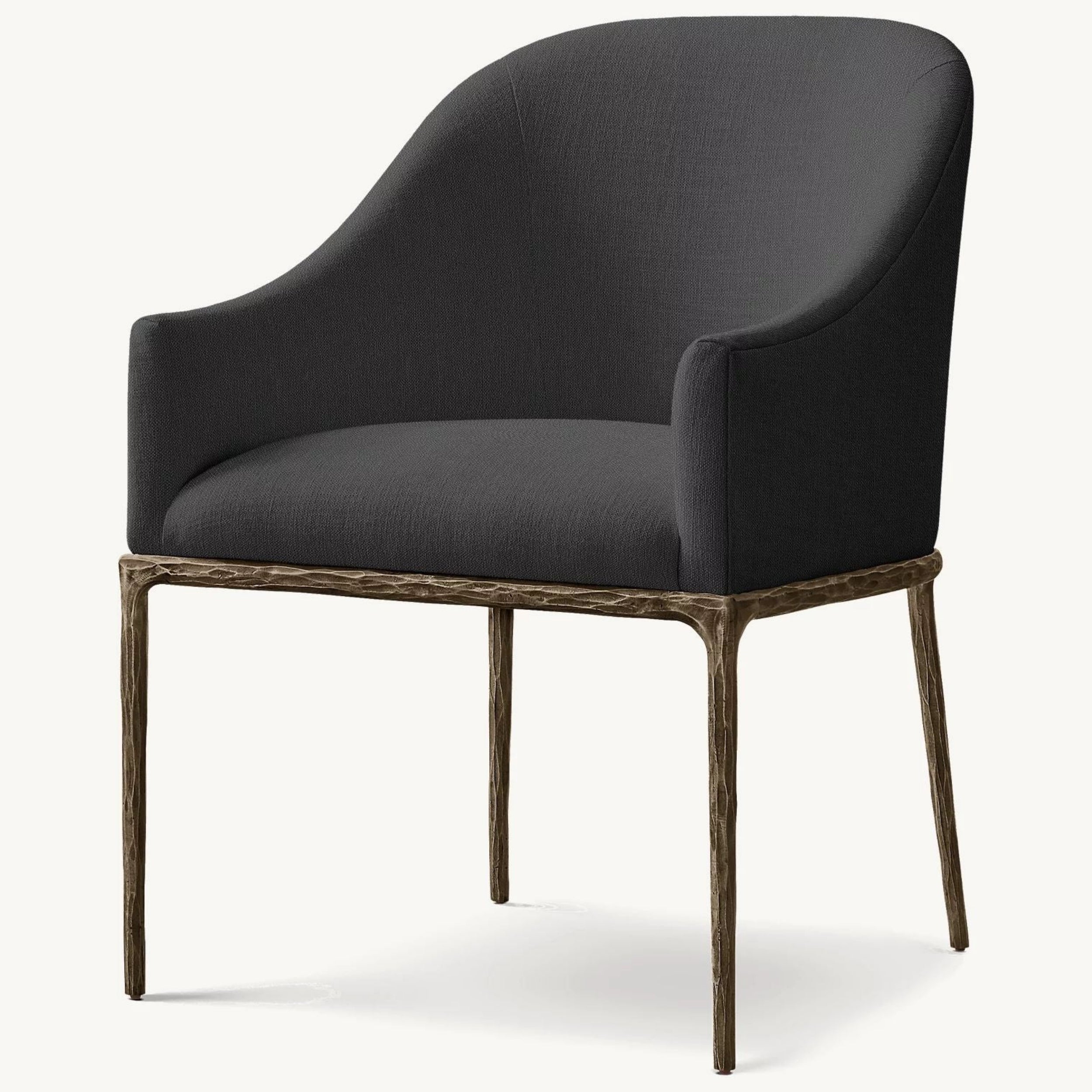 Thadeus Barrelback Slope Fabric Dining Armchair