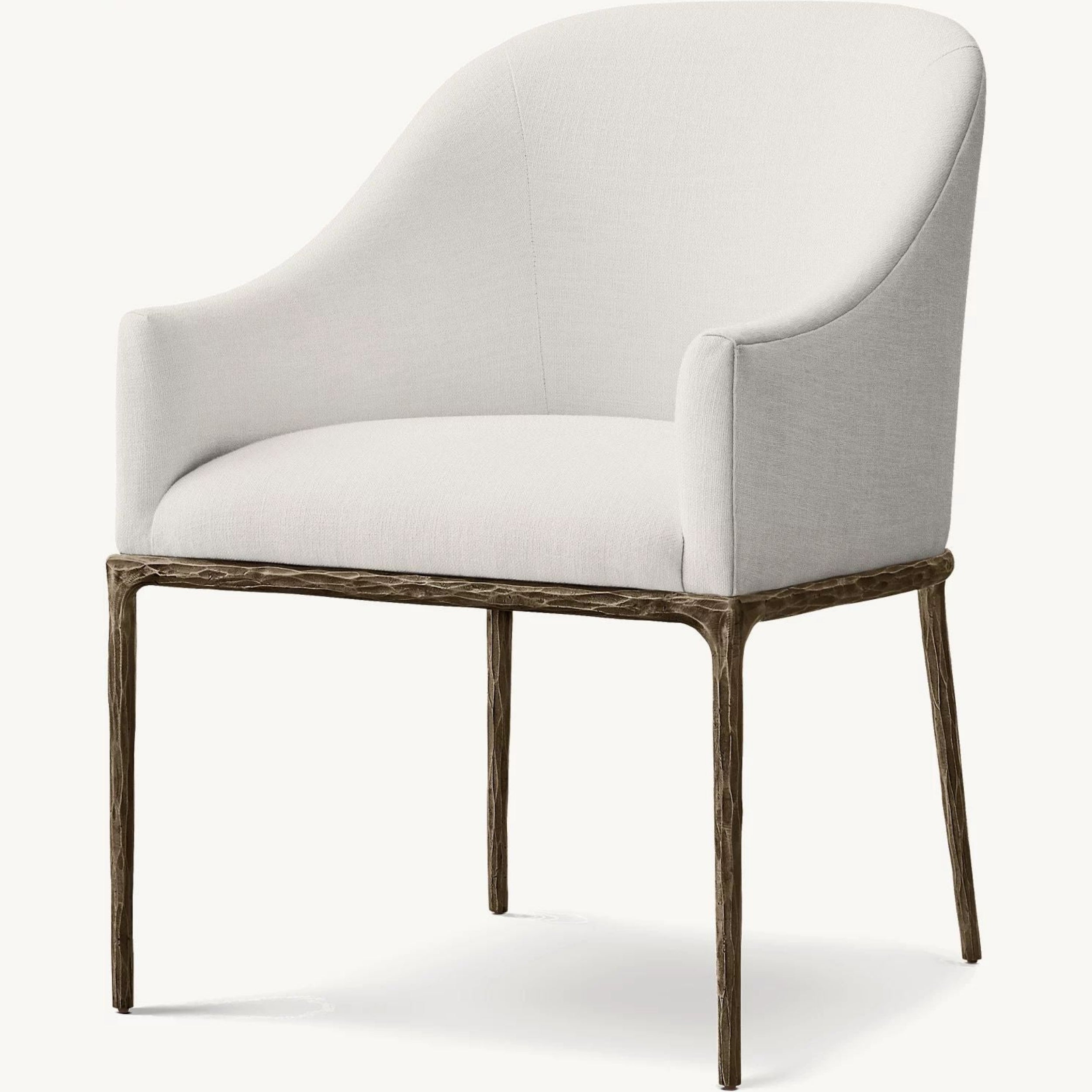 Thadeus Barrelback Slope Fabric Dining Armchair
