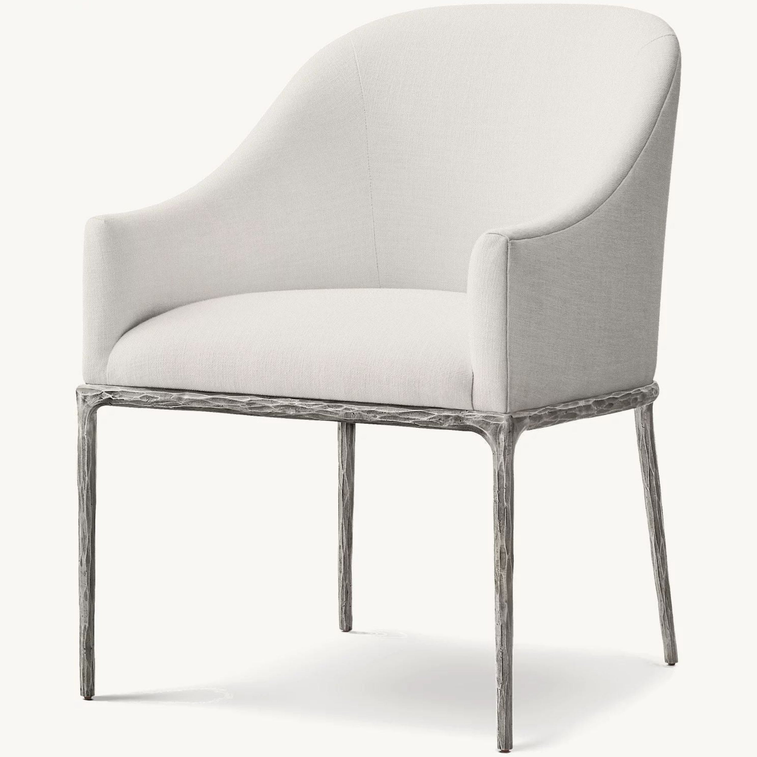 Thadeus Barrelback Slope Fabric Dining Armchair