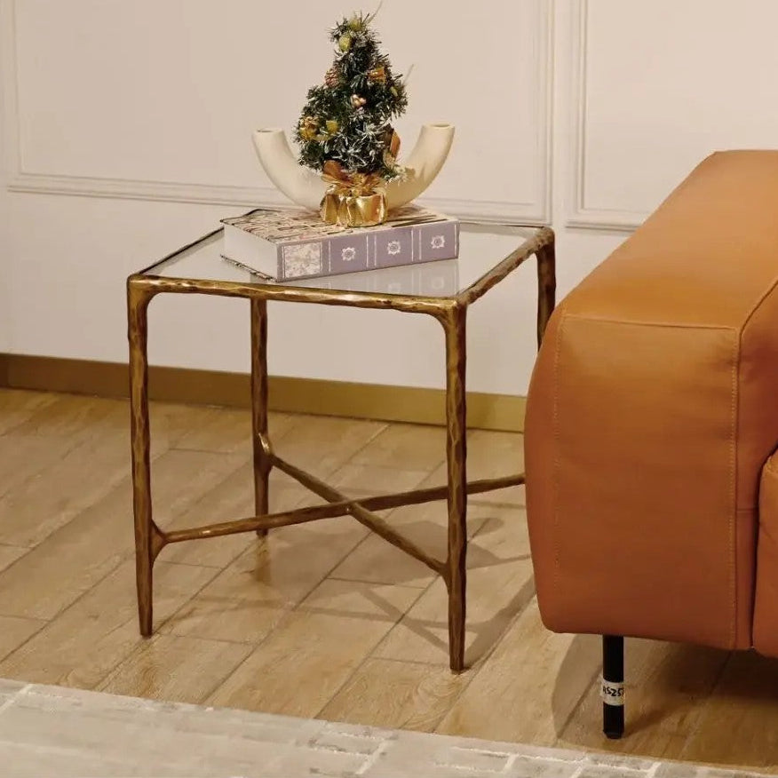 Thaddeus Glass Square Side Table 18" 22"