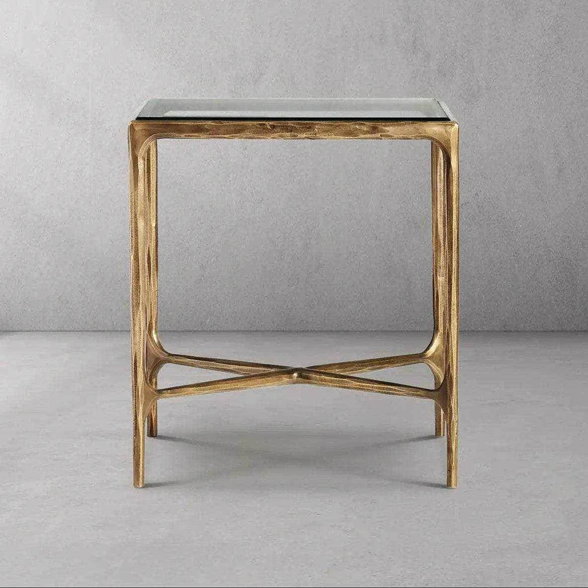 Thaddeus Glass Square Side Table 18" 22"