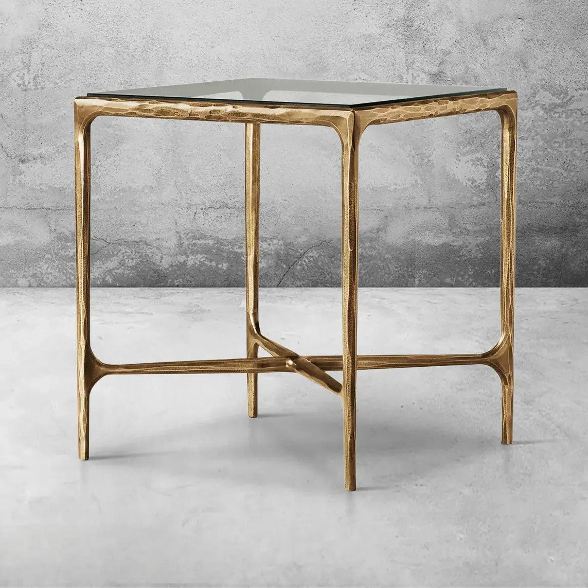 Thaddeus Glass Square Side Table 18" 22"