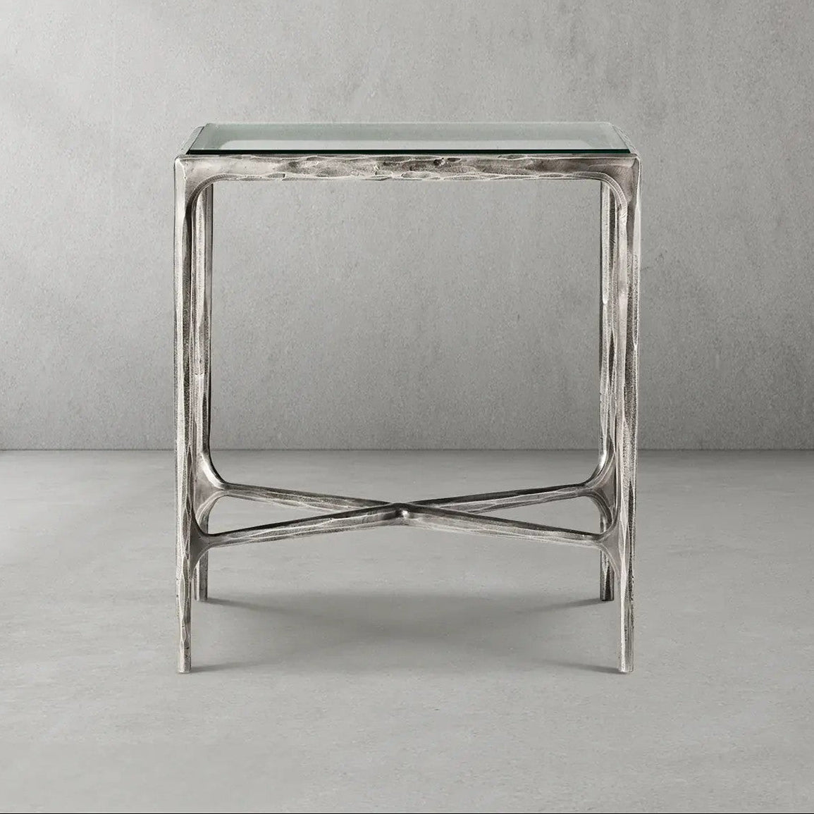 Thaddeus Glass Square Side Table 18" 22"