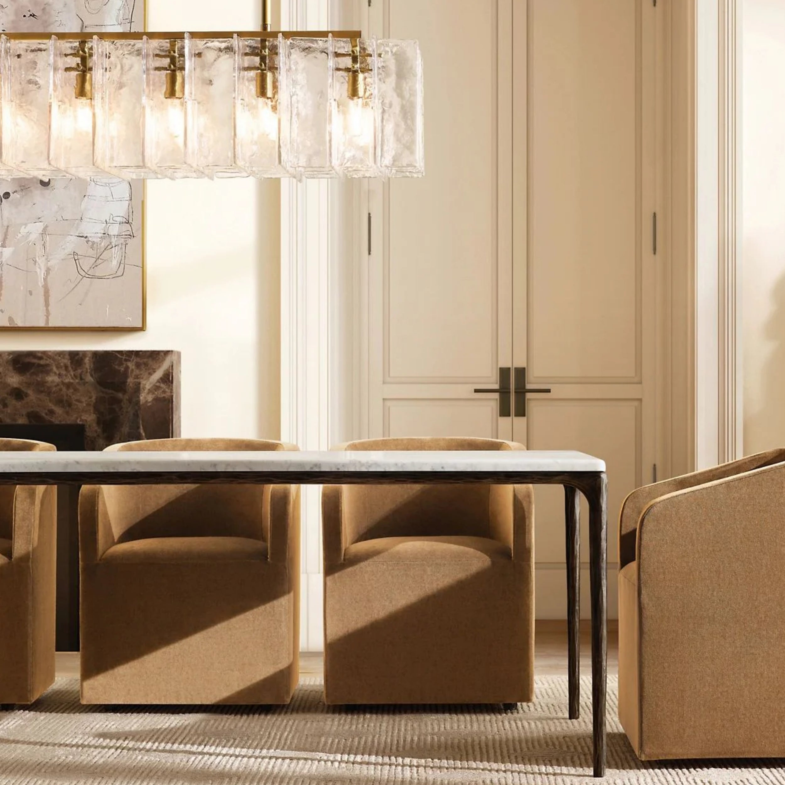 Thadeus Marble Rectangular Dining Table