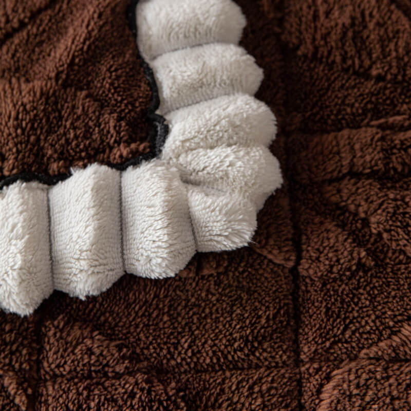 Thickened Short Plush Leaf Pattern Scratch Resistant Non-Slip Couch Cover