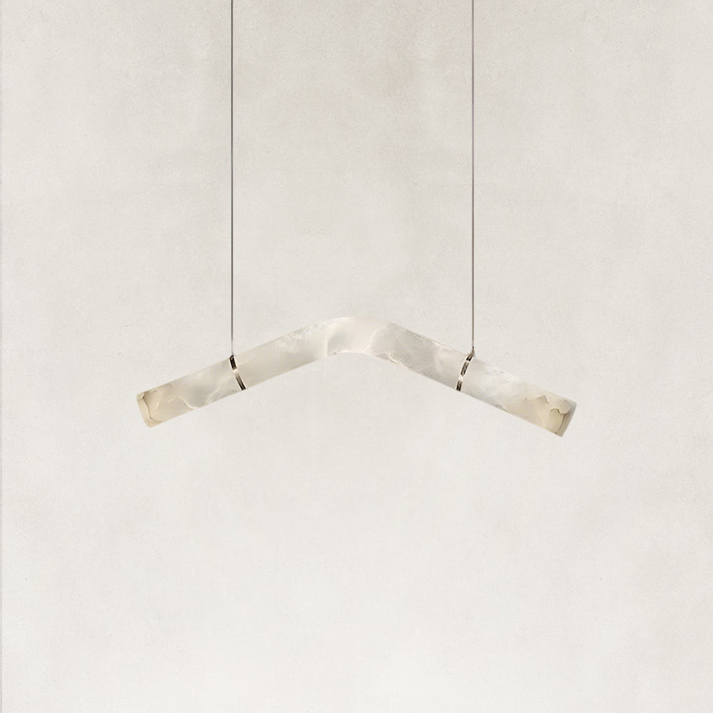 Verve Arch Alabaster Tube Pendant Light 47"L