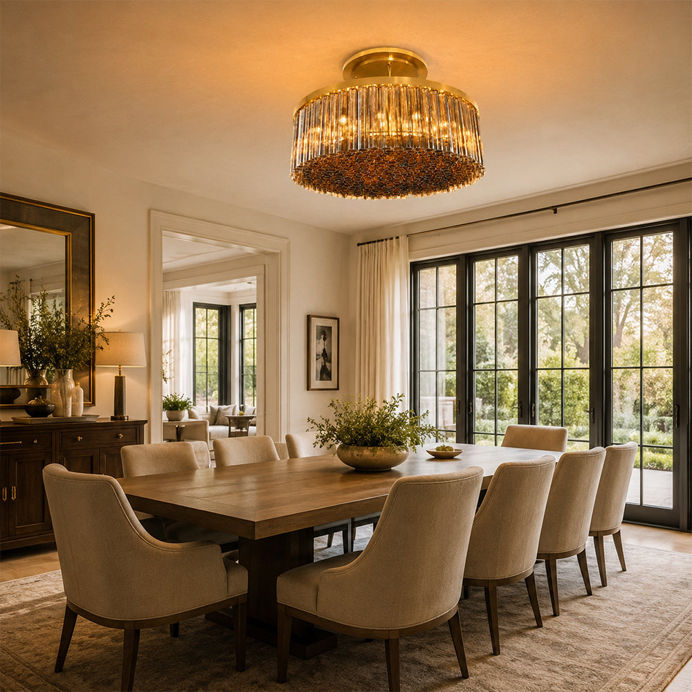 Vigor Modern Round Smoke Glass Chandelier