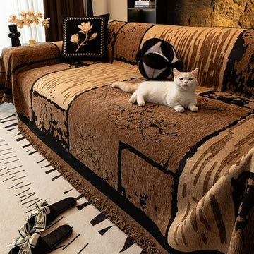 Vintage Chenille Anti-Scratch Sofa Protector Throw Couch Cover