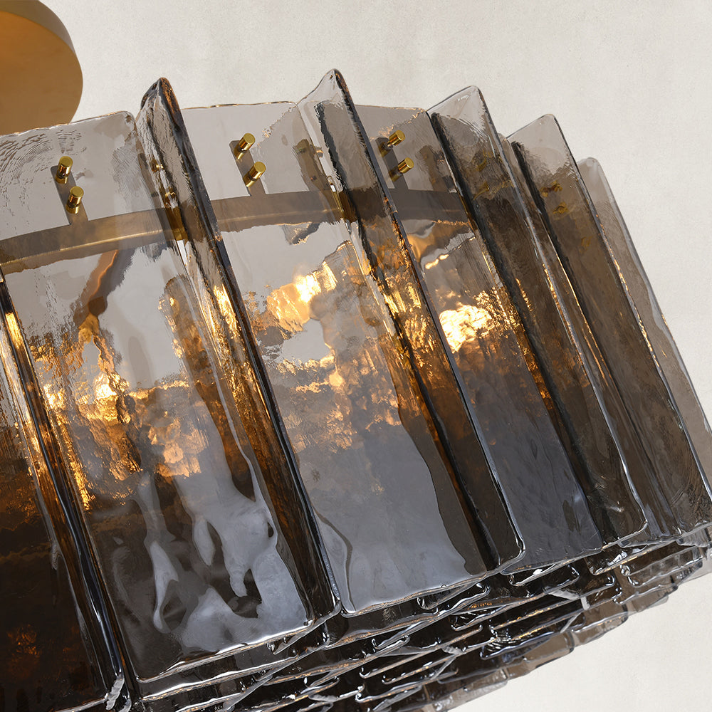 Zeal Modern Round Smoke Glass Chandelier