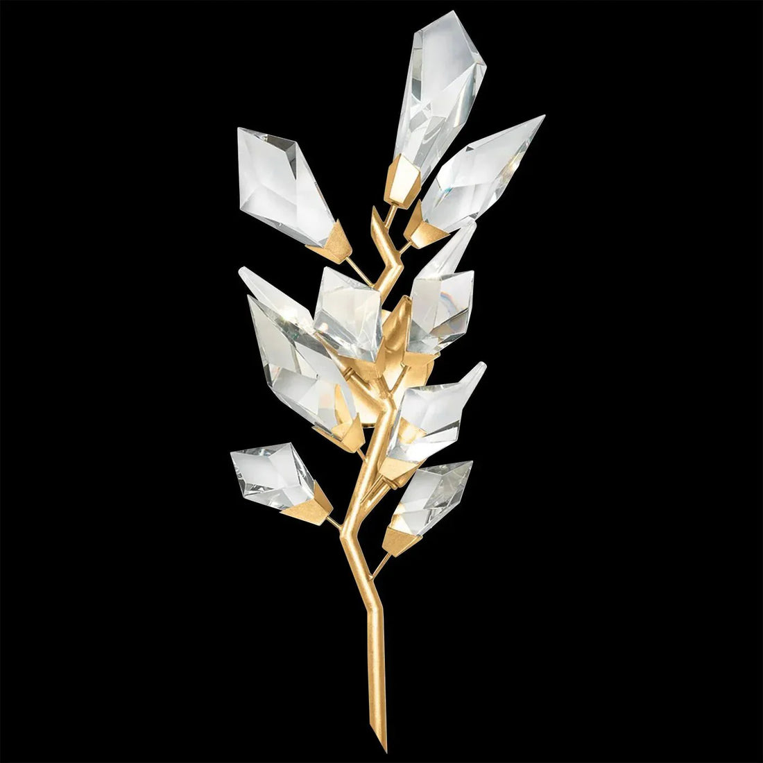 Addison Gold Leafed 27″ Crystal Sconce - Joyfuzzy