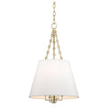Aged Brass Linen Shade Pendant