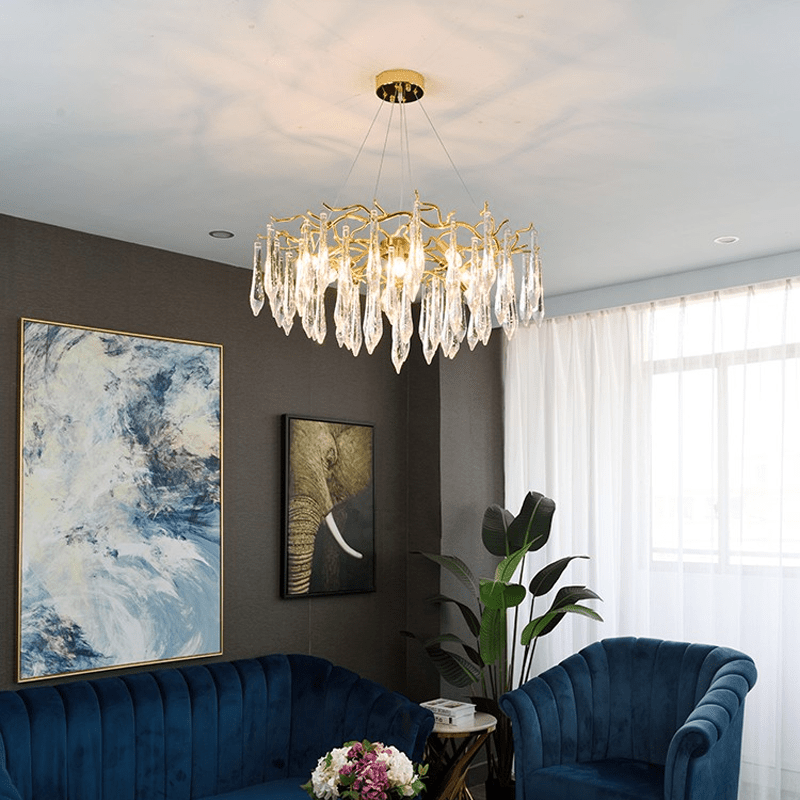 Agnes Aluminum Branch Crystal Chandelier - 31.5" diamJoyfuzzy
