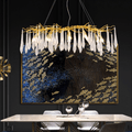 Agnes Aluminum Branch Crystal Chandelier For Dining Room - 39.37