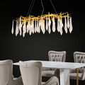 Agnes Aluminum Branch Crystal Chandelier For Dining Room - 39.37