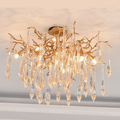 Agnes Brass Branch Crystal Ceiling Light - 31.5
