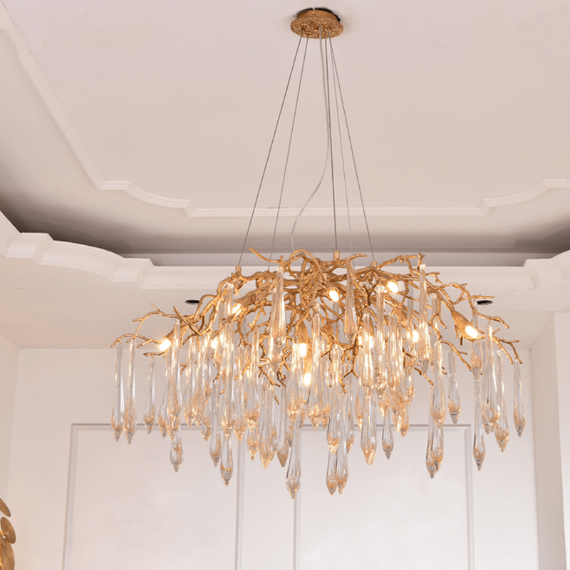 Agnes Brass Branch Crystal Chandelier - 41.34" LJoyfuzzy