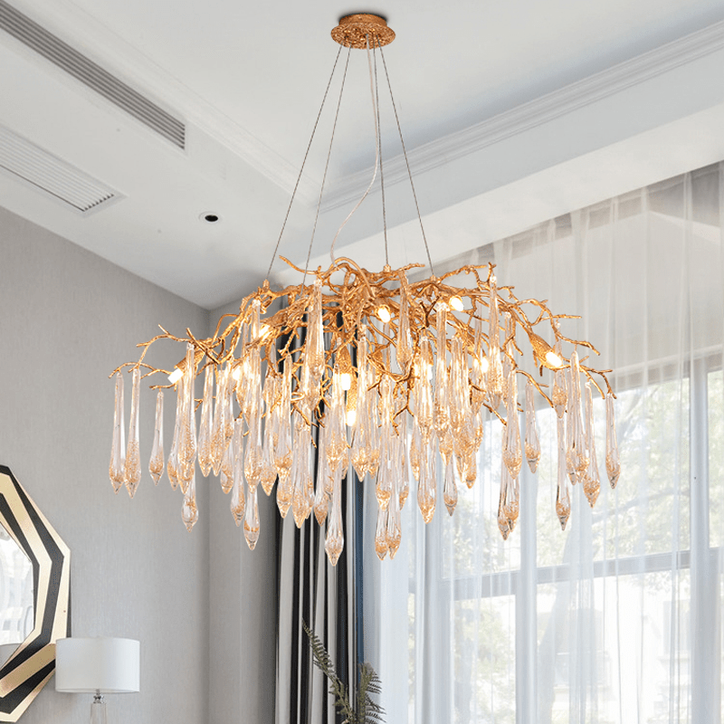 Agnes Brass Branch Crystal Chandelier - 41.34" LJoyfuzzy