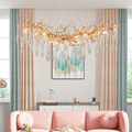 Agnes Brass Branch Crystal Chandelier For Dining Room - 39.37“ LJoyfuzzy