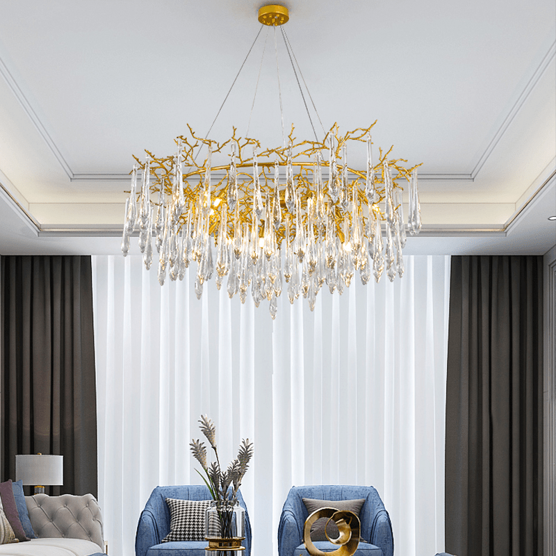 Agnes Round Branch Crystal Chandelier - 23.62" diamJoyfuzzy