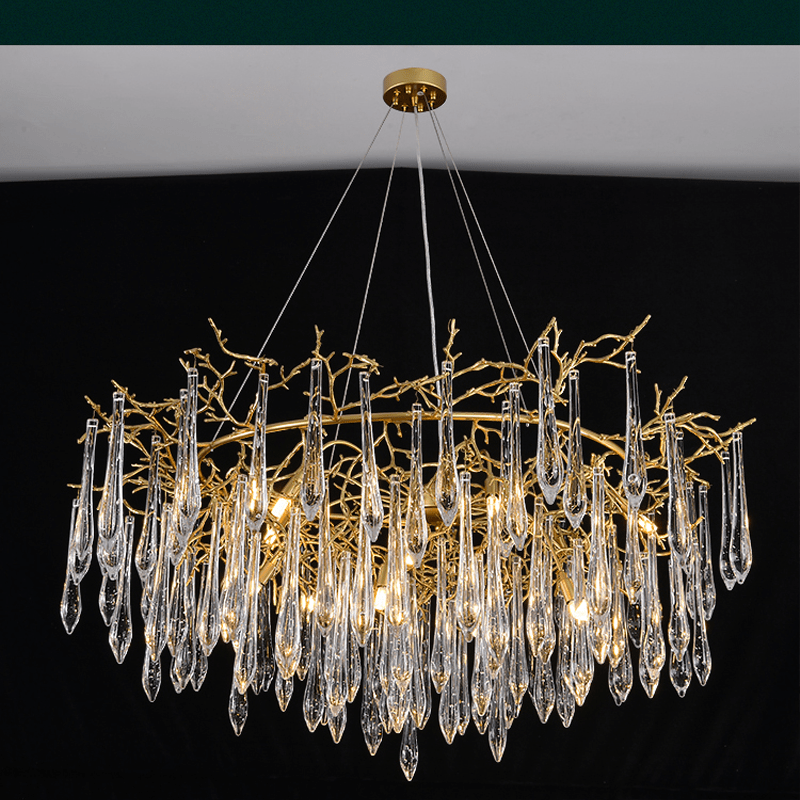 Agnes Round Branch Crystal Chandelier - 47.24" diamJoyfuzzy