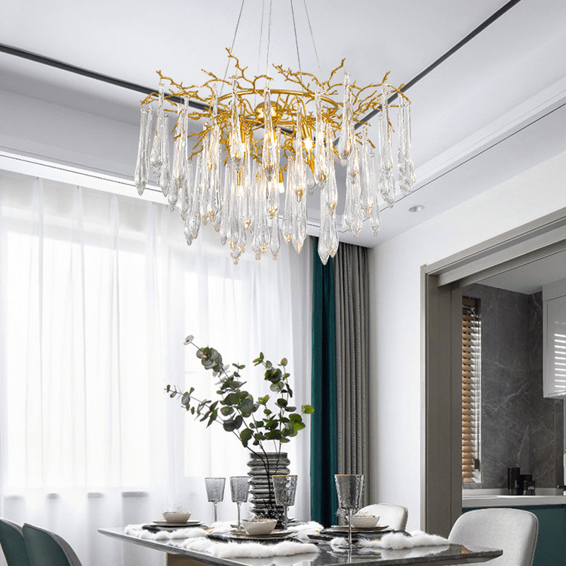 Agnes Round Branch Crystal Chandelier - 23.62" diamJoyfuzzy