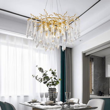 Agnes Round Branch Crystal Chandelier - 23.62" diamJoyfuzzy