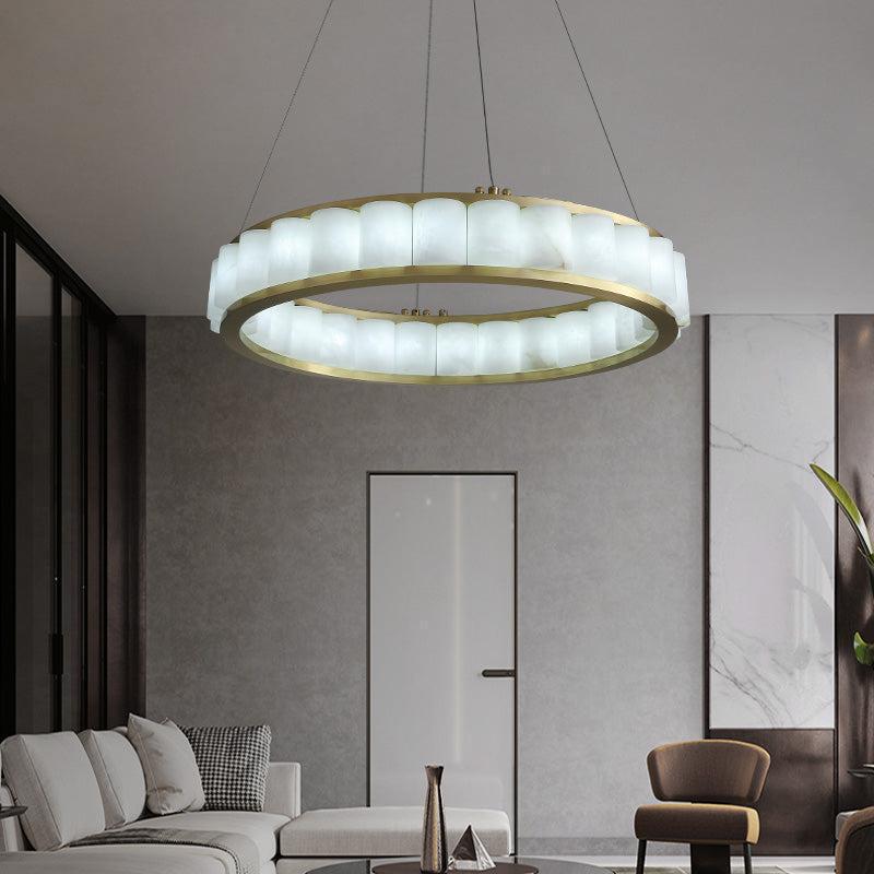 Alabaster Anne Circle Round Chandeliers - 23.6" DJoyfuzzy