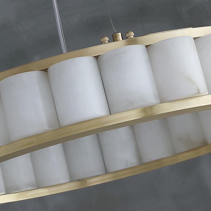 Alabaster Anne Circle Round Chandeliers - 23.6" D+40.2" DJoyfuzzy