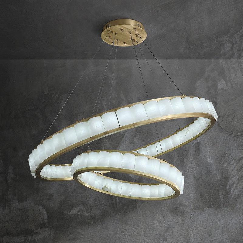 Alabaster Anne Circle Round Chandeliers - 23.6" D+40.2" DJoyfuzzy