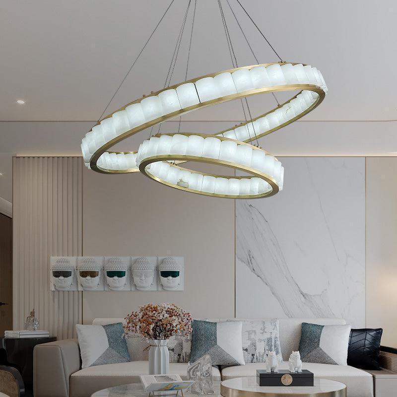 Alabaster Anne Circle Round Chandeliers - 23.6" DJoyfuzzy