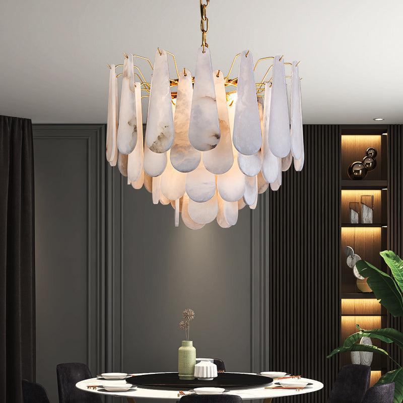 Alabaster Anne Foyer Art Chandelier - D 22.4"Joyfuzzy