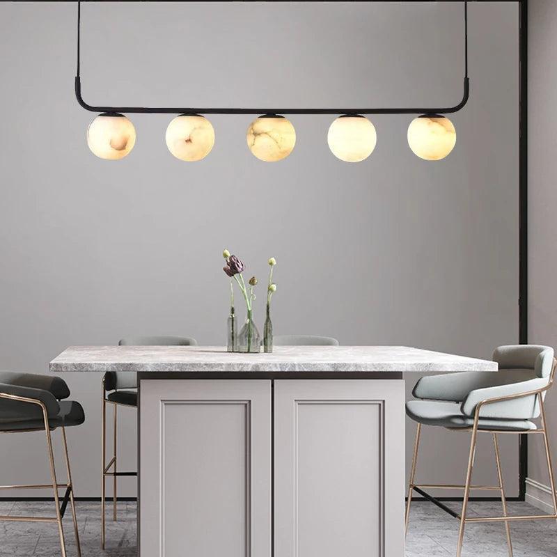 Alabaster Anne Island Chandelier 5 Lights - Joyfuzzy