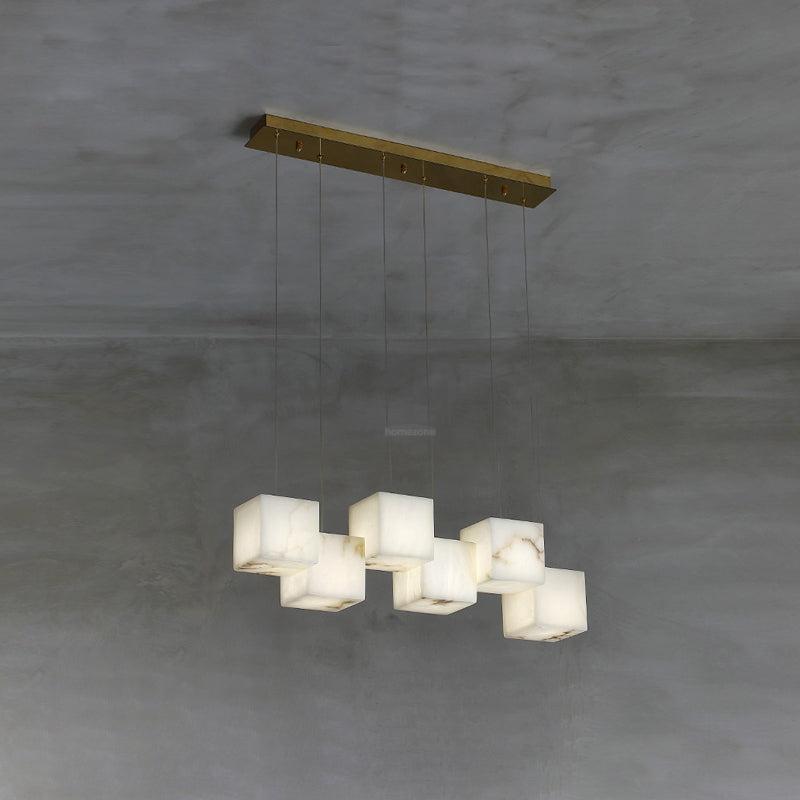 Alabaster Box Linear Chandelier - 6 heads L 28.3" x W 4.7"x H 78.7" / L 72cm x W 12cm x H 200cmWhiteJoyfuzzy