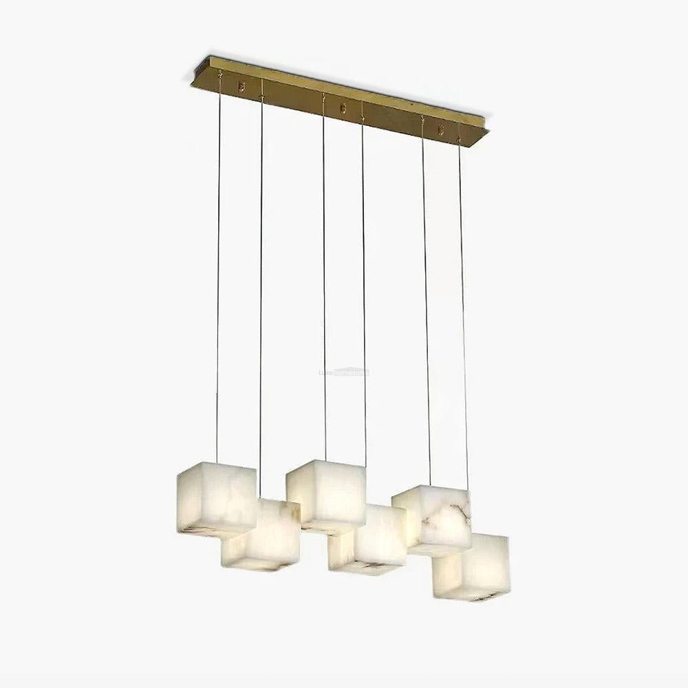 Alabaster Box Linear Chandelier - 6 heads L 28.3" x W 4.7"x H 78.7" / L 72cm x W 12cm x H 200cmWhiteJoyfuzzy