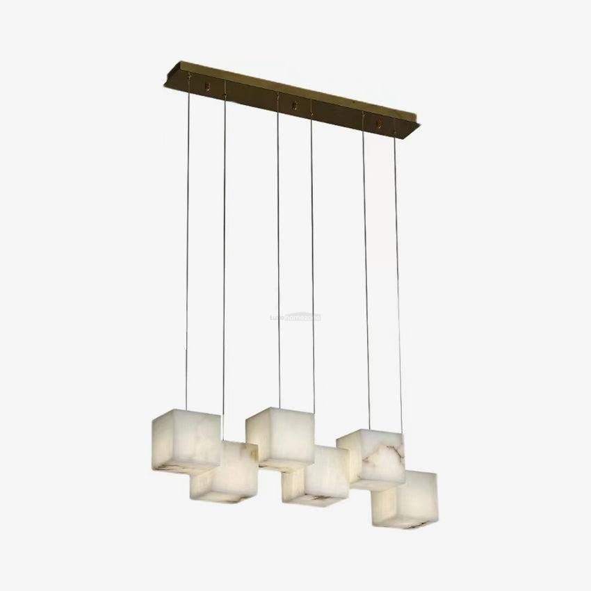 Alabaster Box Linear Chandelier - 6 heads L 28.3" x W 4.7"x H 78.7" / L 72cm x W 12cm x H 200cmWhiteJoyfuzzy