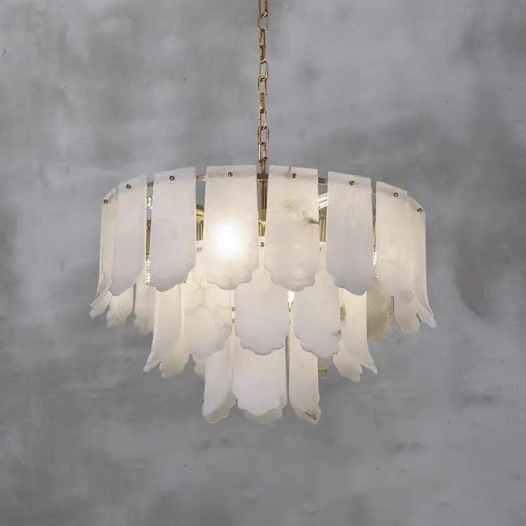 Alabaster Brass Multi - Layer Chandelier Lamp - 2 LayerJoyfuzzy