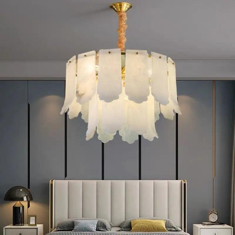 Alabaster Brass Multi - Layer Chandelier Lamp - 2 LayerJoyfuzzy